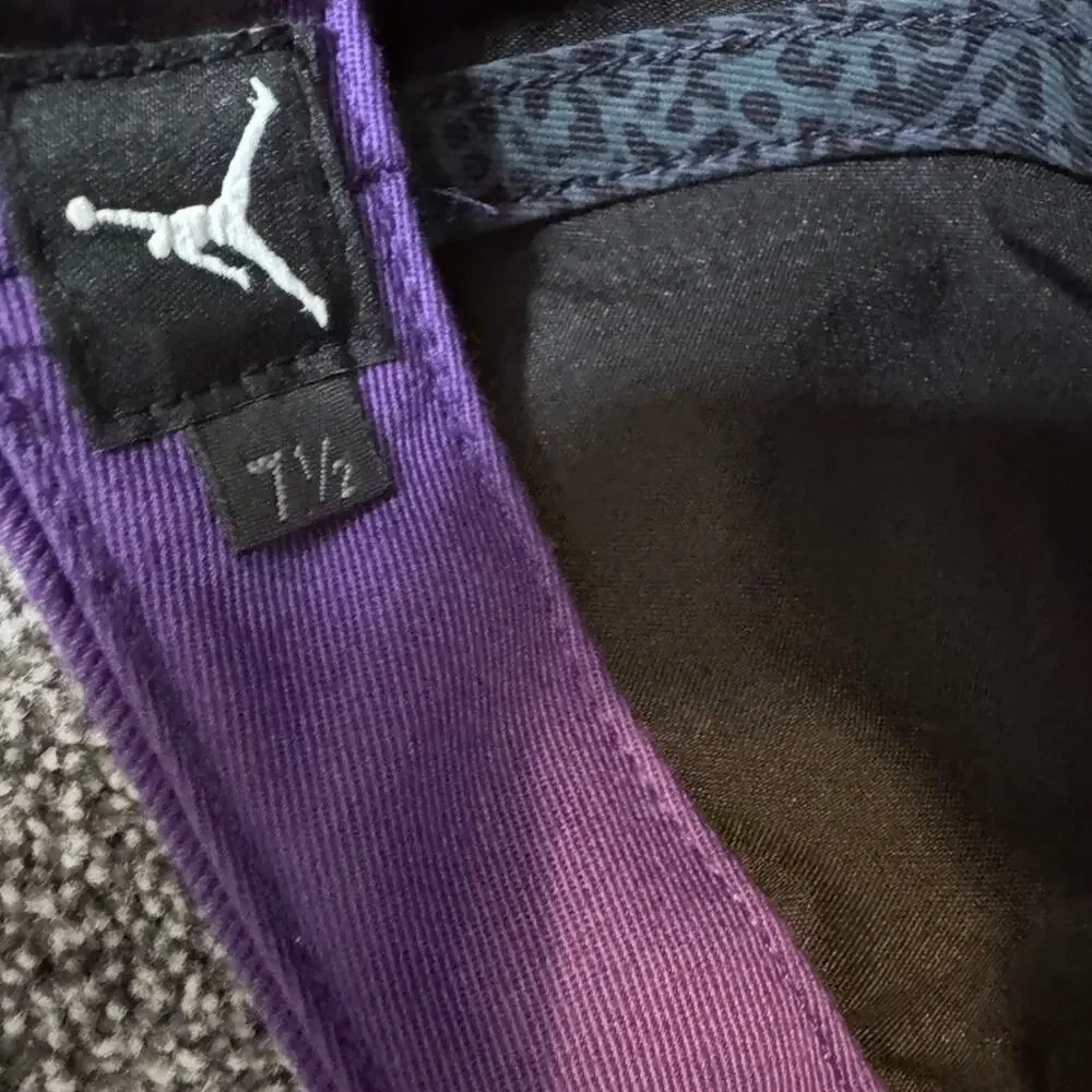 Air Jordan Purple Elephant Print Sunglasses Fitted Hat 7 1/2 60cm Rare Cap